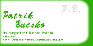 patrik bucsko business card